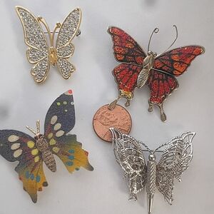 Colorful Butterfly Brooch Set